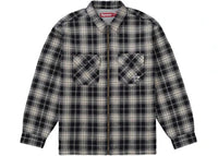 Supreme Thermal Lined Zip Up Flannel Shirt Black