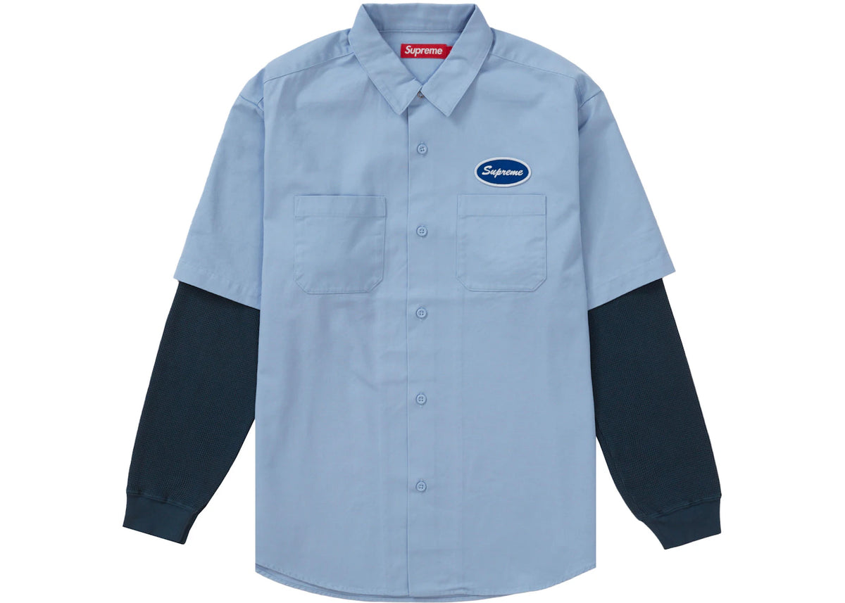 Supreme Thermal Sleeve Work Shirt Light Blue - vue secondaire A