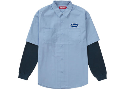 Supreme Thermal Sleeve Work Shirt Light Blue - apparel view 2