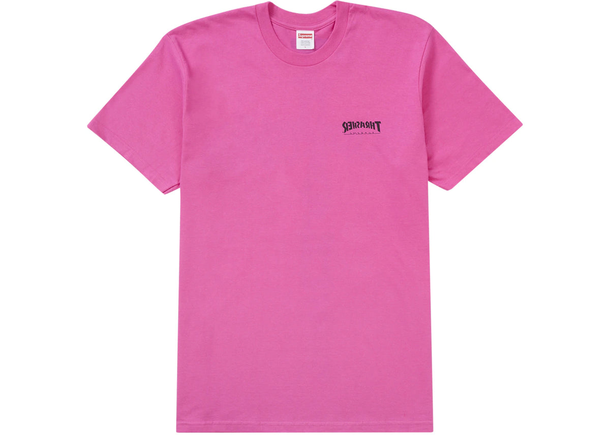 Supreme Thrasher Cross Tee Fuchsia - vue secondaire B