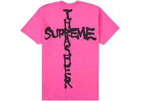 Supreme Thrasher Cross Tee Fuchsia - vue 360