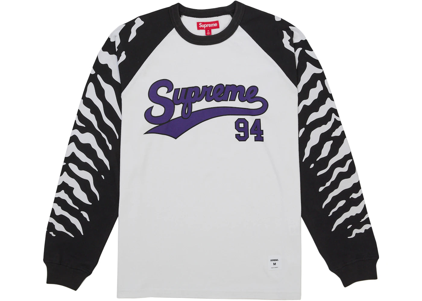 Supreme Tiger Raglan L/S Top White - vue 360