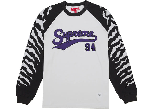 Supreme Tiger Raglan L/S Top White