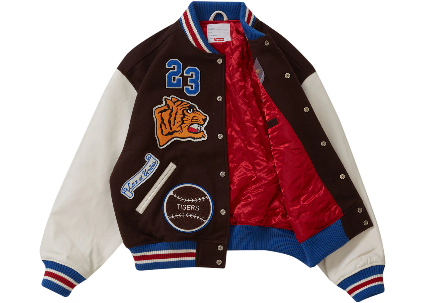 Supreme Tiger Varsity Jacket Brown - vue secondaire B