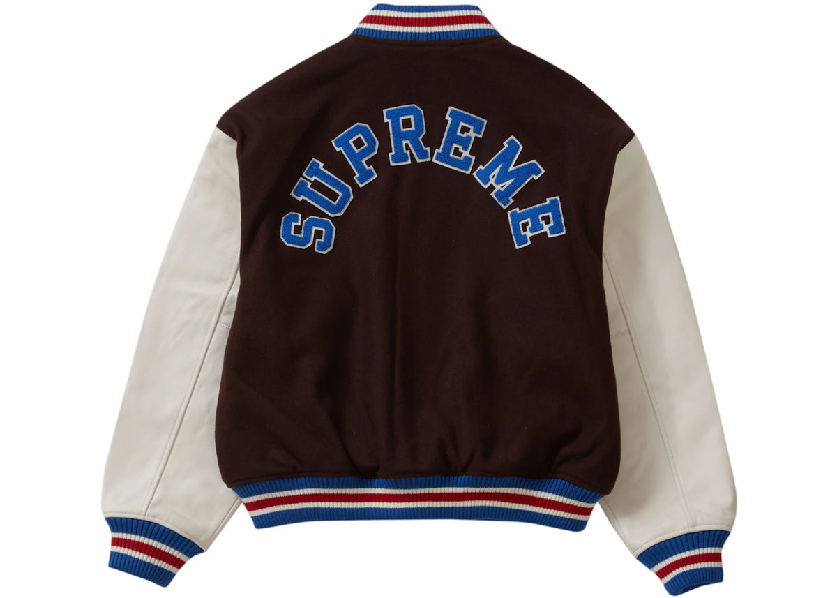 Supreme Tiger Varsity Jacket Brown - vue secondaire B