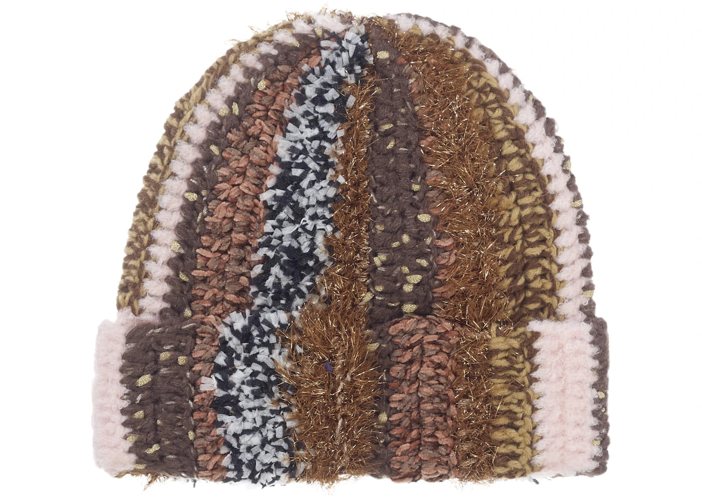 Supreme Tinsel Stripe Beanie Brown - vue secondaire B