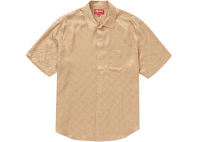 Supreme Tonal Monogram Silk S/S Shirt Tan