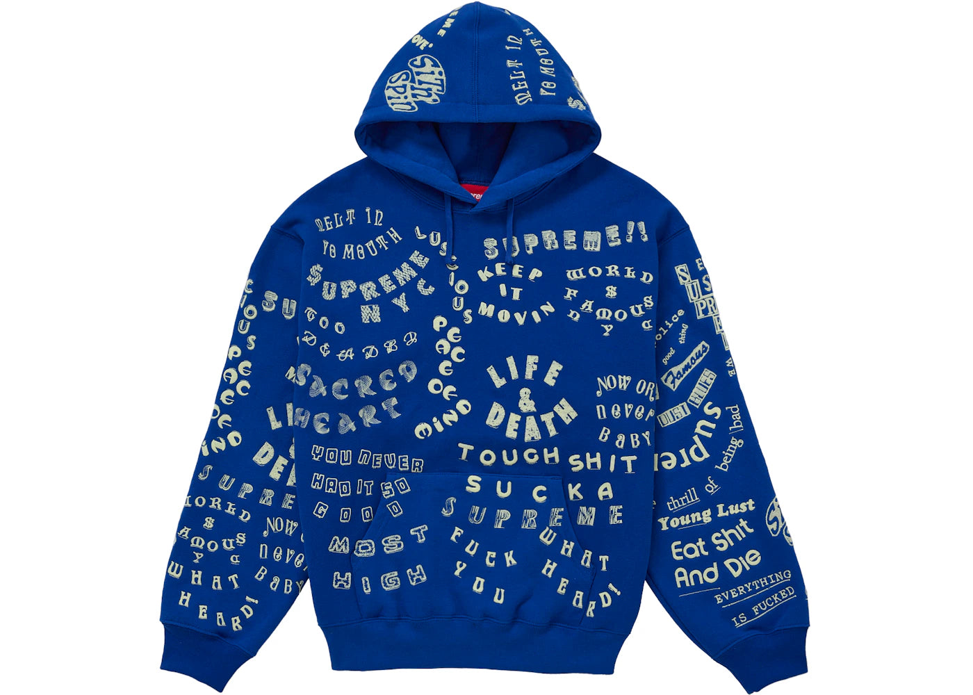 Supreme Too Deadly Hooded Sweatshirt Blue - vue secondaire A