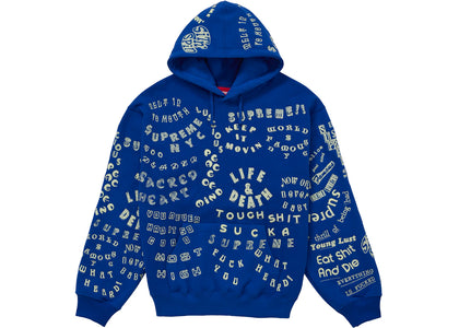 Supreme Too Deadly Hooded Sweatshirt Blue - apparel view 2