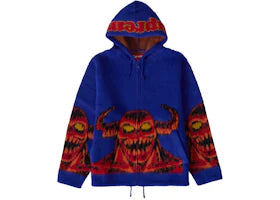 Supreme Toy Machine Zip Up Hooded Sweater Blue
