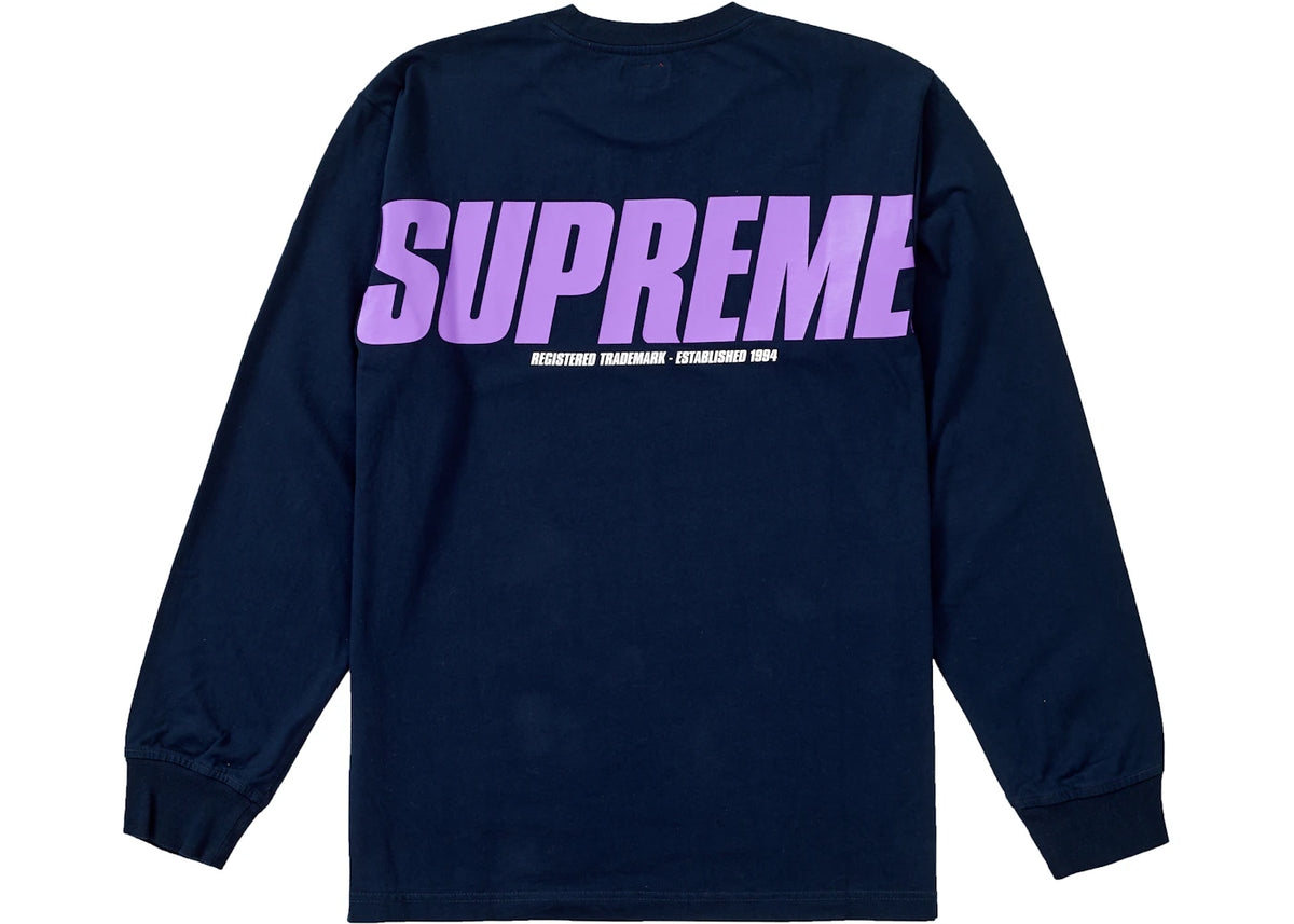 Supreme Trademark L/S Top Navy - vue secondaire B