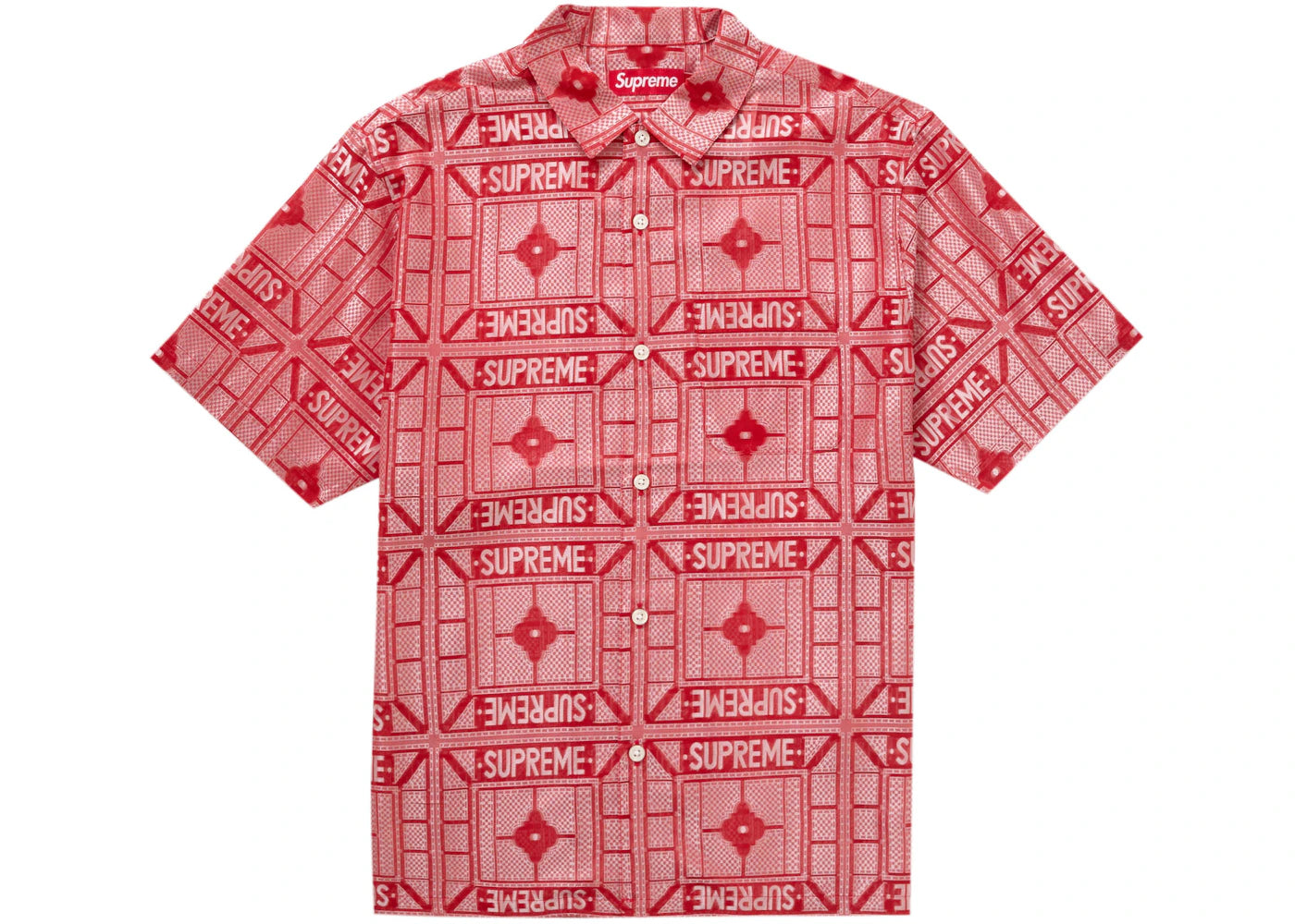 Supreme Tray Jacquard S/S Shirt Red - vue secondaire A
