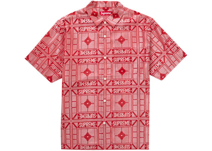 Supreme Tray Jacquard S/S Shirt Red - apparel view 2