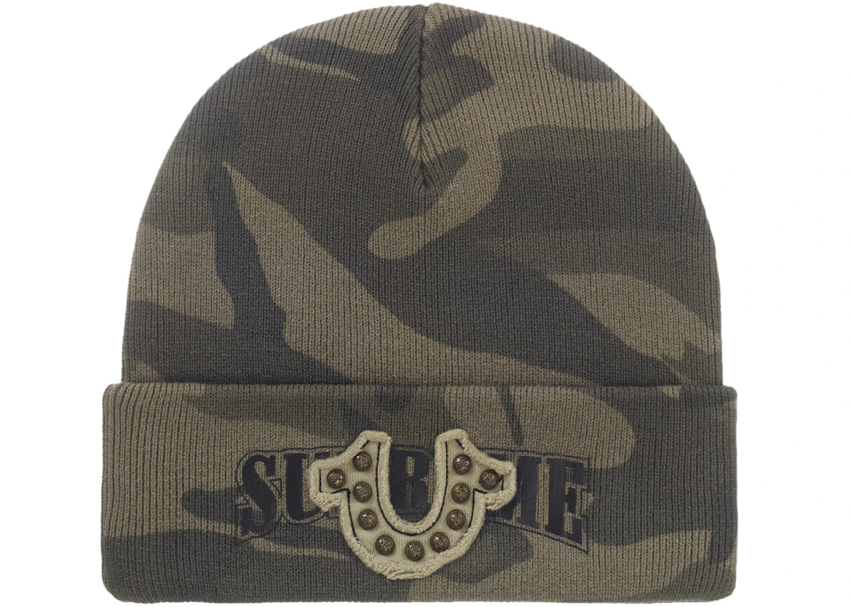 Supreme True Religion Beanie (FW25) Woodland Camo - vue 360