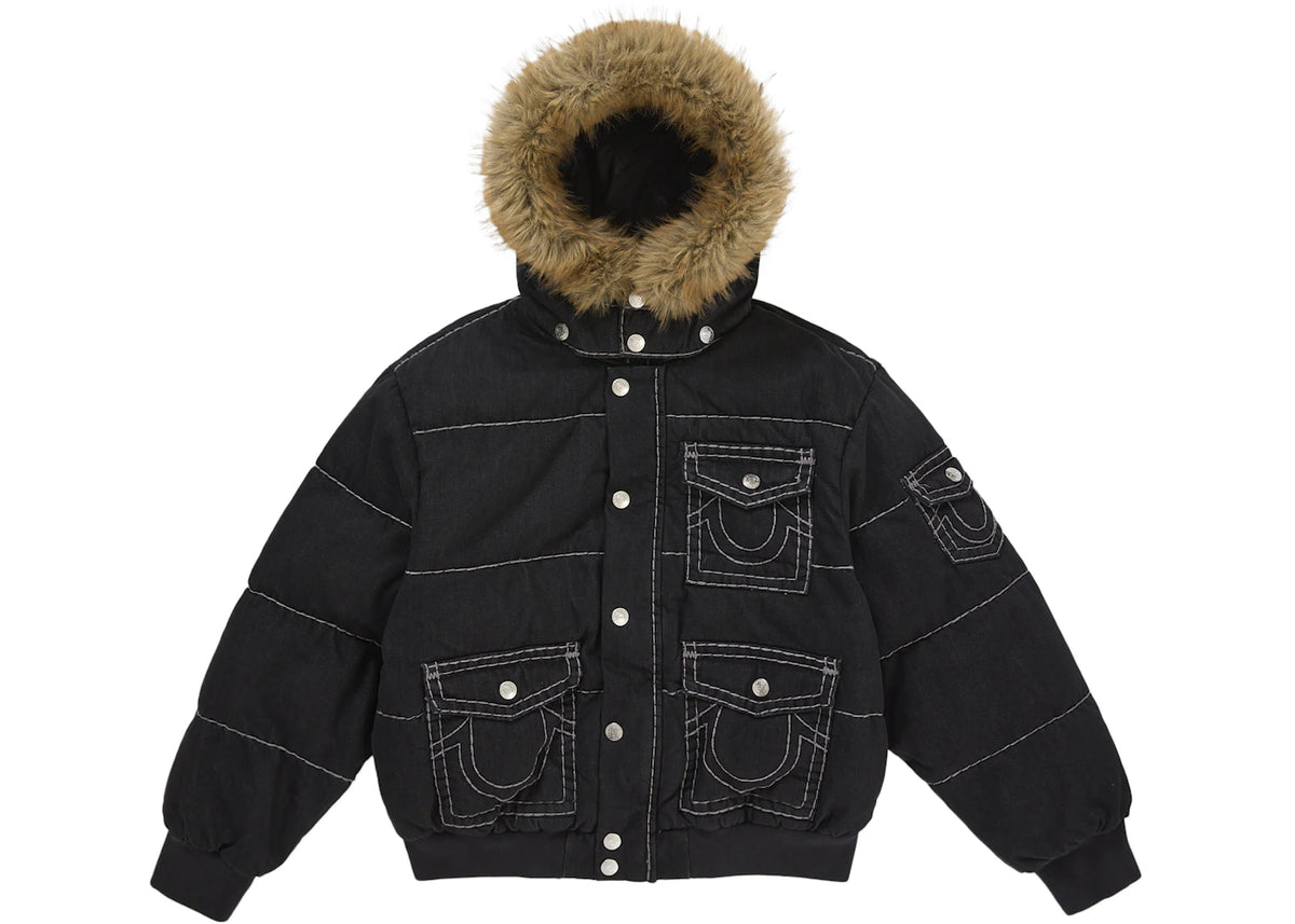 Supreme True Religion Puffer Jacket Black - vue 360