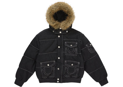 Supreme True Religion Puffer Jacket Black - apparel view 2