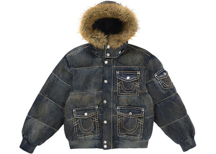 Supreme True Religion Puffer Jacket Navy - authentic Supreme apparel