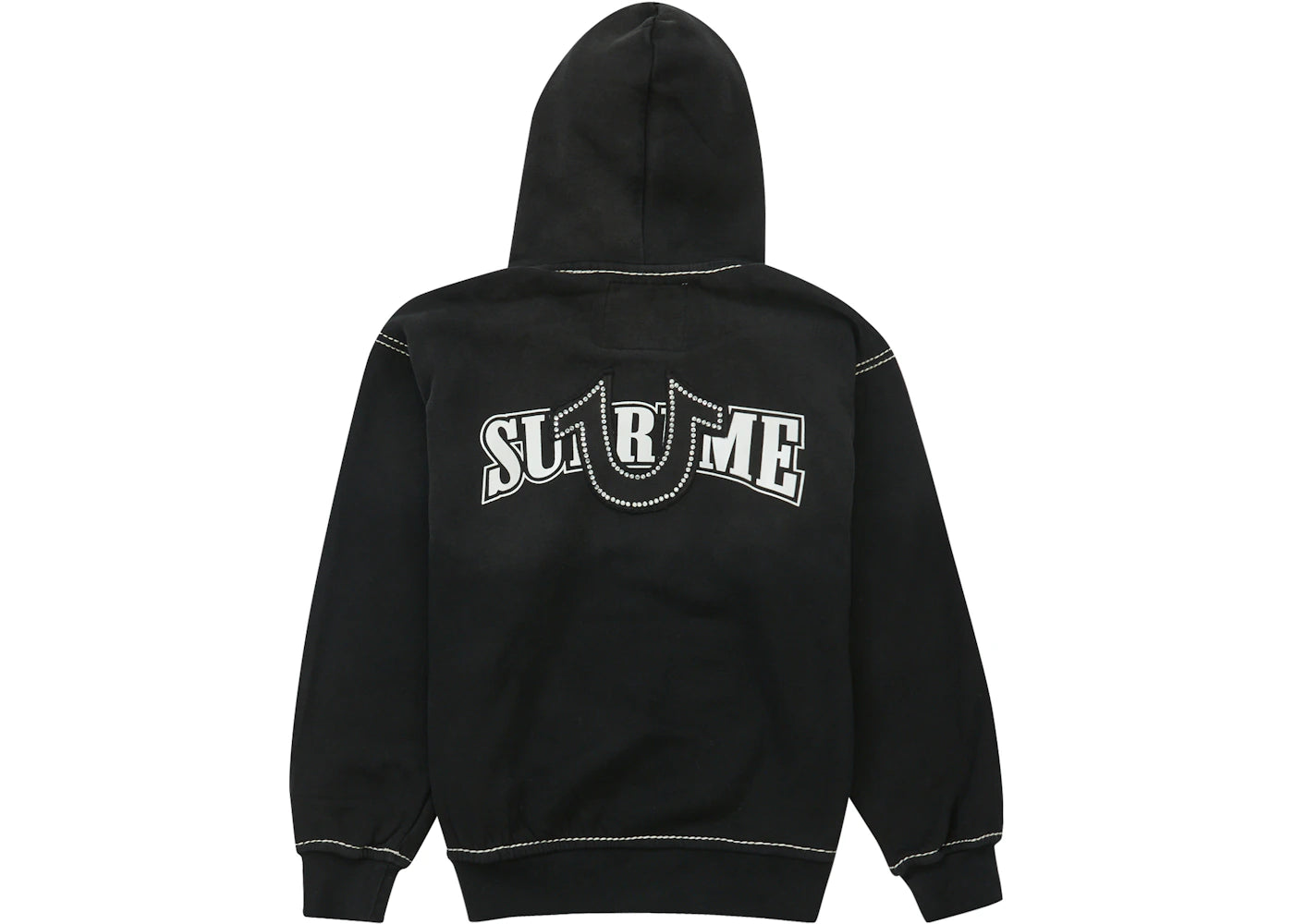 Supreme True Religion Zip Up Hooded Sweatshirt (FW22) Black - vue secondaire B