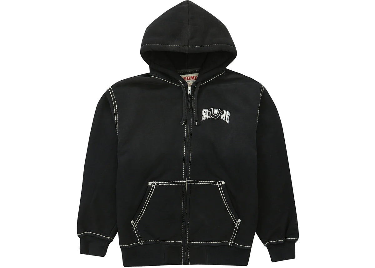 Supreme True Religion Zip Up Hooded Sweatshirt (FW22) Black - vue 360