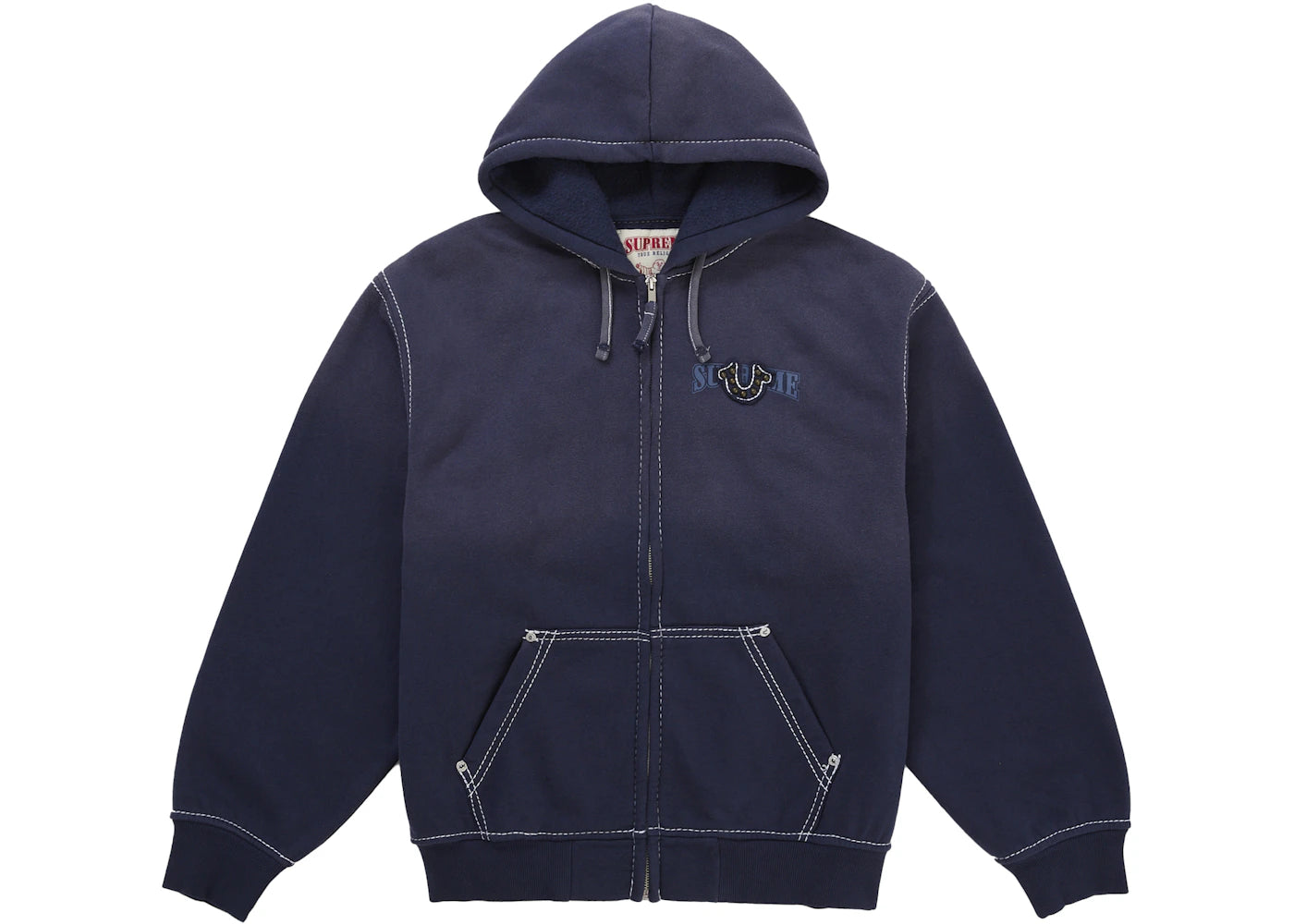 Supreme True Religion Zip Up Hooded Sweatshirt (FW25) Navy - vue secondaire A