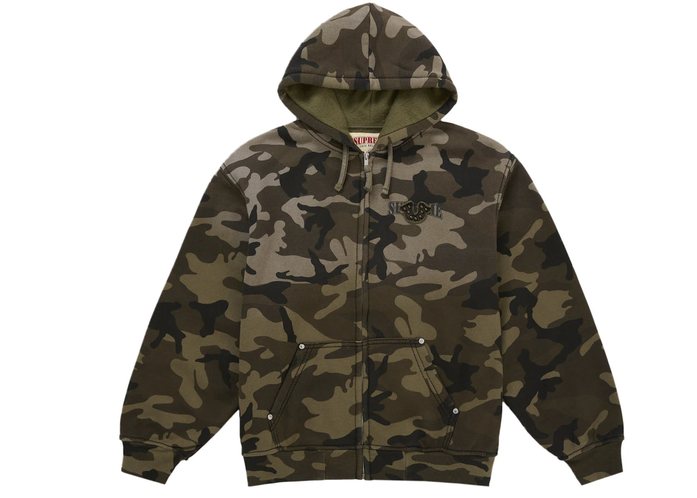 Supreme True Religion Zip Up Hooded Sweatshirt (FW25) Woodland Camo - vue secondaire A