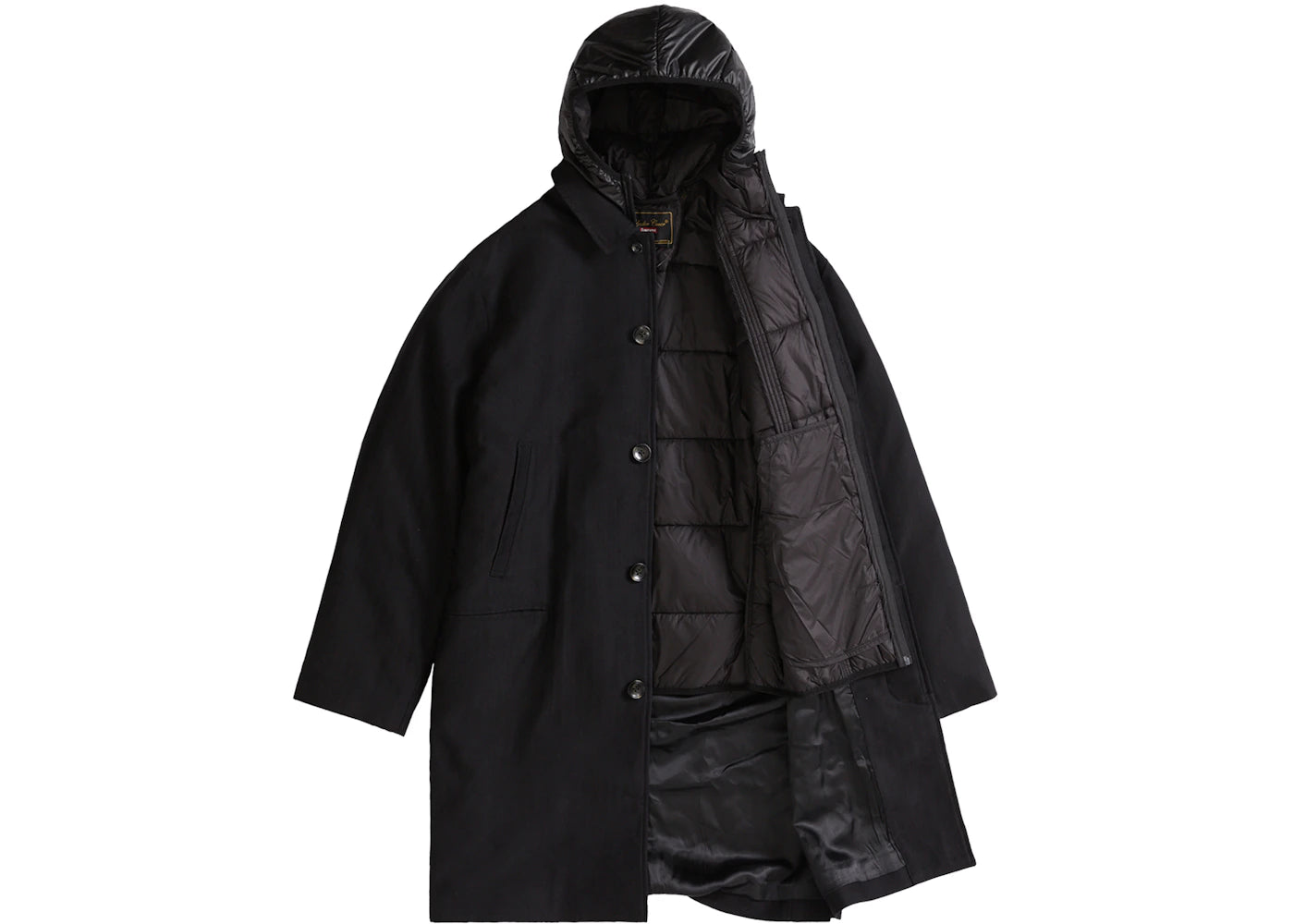 Supreme UNDERCOVER Trench Puffer Jacket Black - vue secondaire B
