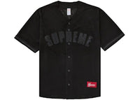 Supreme Ultrasuede Mesh Baseball Jersey Black
