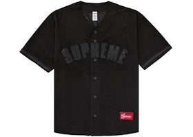 Supreme Ultrasuede Mesh Baseball Jersey Black