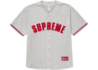 Supreme Ultrasuede Mesh Baseball Jersey Grey