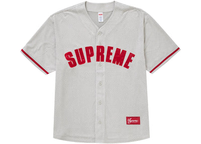 Supreme Ultrasuede Mesh Baseball Jersey Grey
