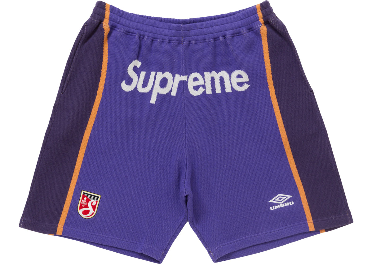Supreme Umbro Knit Soccer Short Purple - vue 360