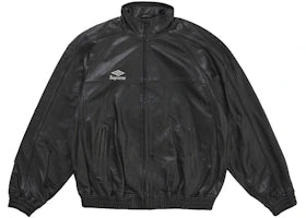 Supreme Umbro Leather Track Jacket Black - authentic Supreme apparel