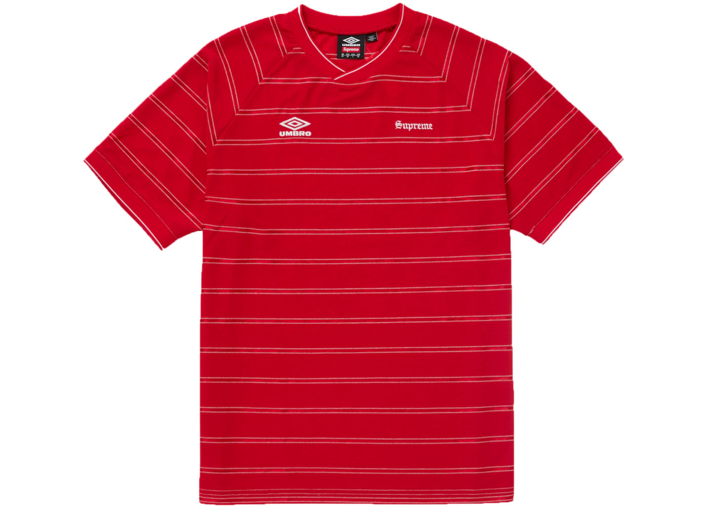 Supreme Umbro Stripe Soccer Jersey Red - vue 360