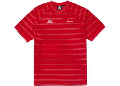 Supreme Umbro Stripe Soccer Jersey Red - authentic Supreme apparel