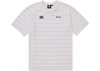 Supreme Umbro Stripe Soccer Jersey White - apparel view 2