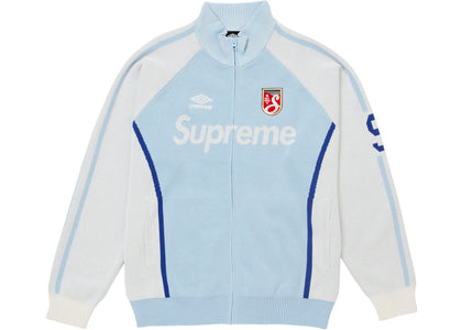Supreme Umbro Zip Up Sweater Light Blue - authentic Supreme apparel