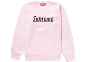 Supreme Underline Crewneck Light Pink Heather