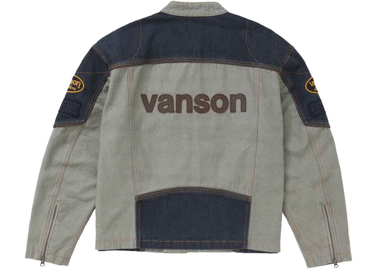 Supreme Vanson Leathers Cordura Cotton Jacket Denim - vue secondaire B
