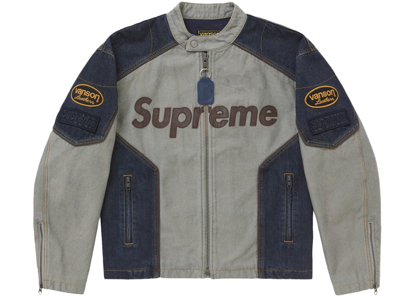 Supreme Vanson Leathers Cordura Cotton Jacket Denim - vue secondaire A