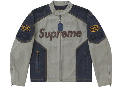 Supreme Vanson Leathers Cordura Cotton Jacket Denim - apparel view 2