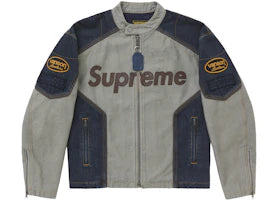 Supreme Vanson Leathers Cordura Cotton Jacket Denim - vue 360