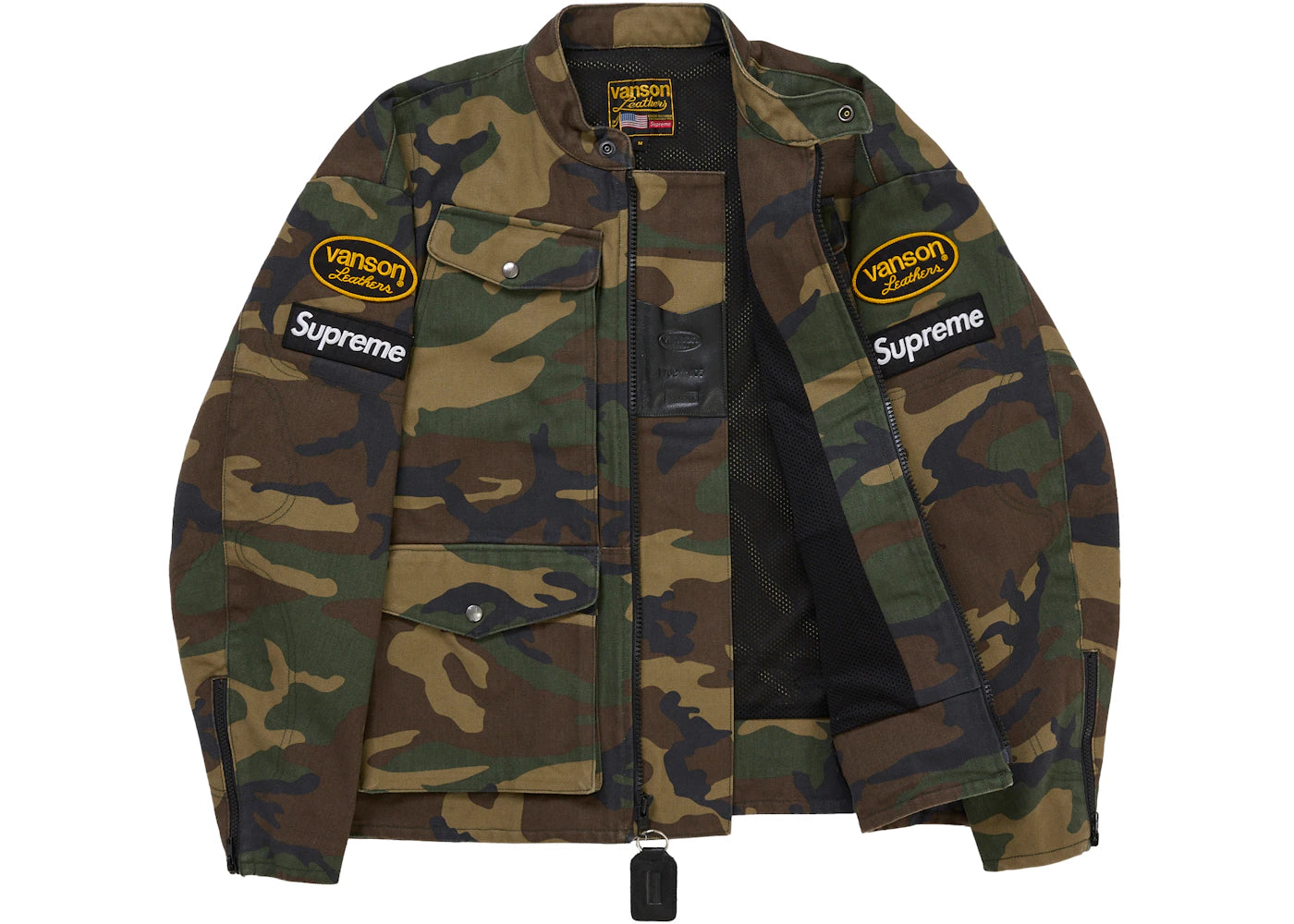 Supreme Vanson Leathers Cordura Jacket (SS26) Woodland Camo - vue secondaire B