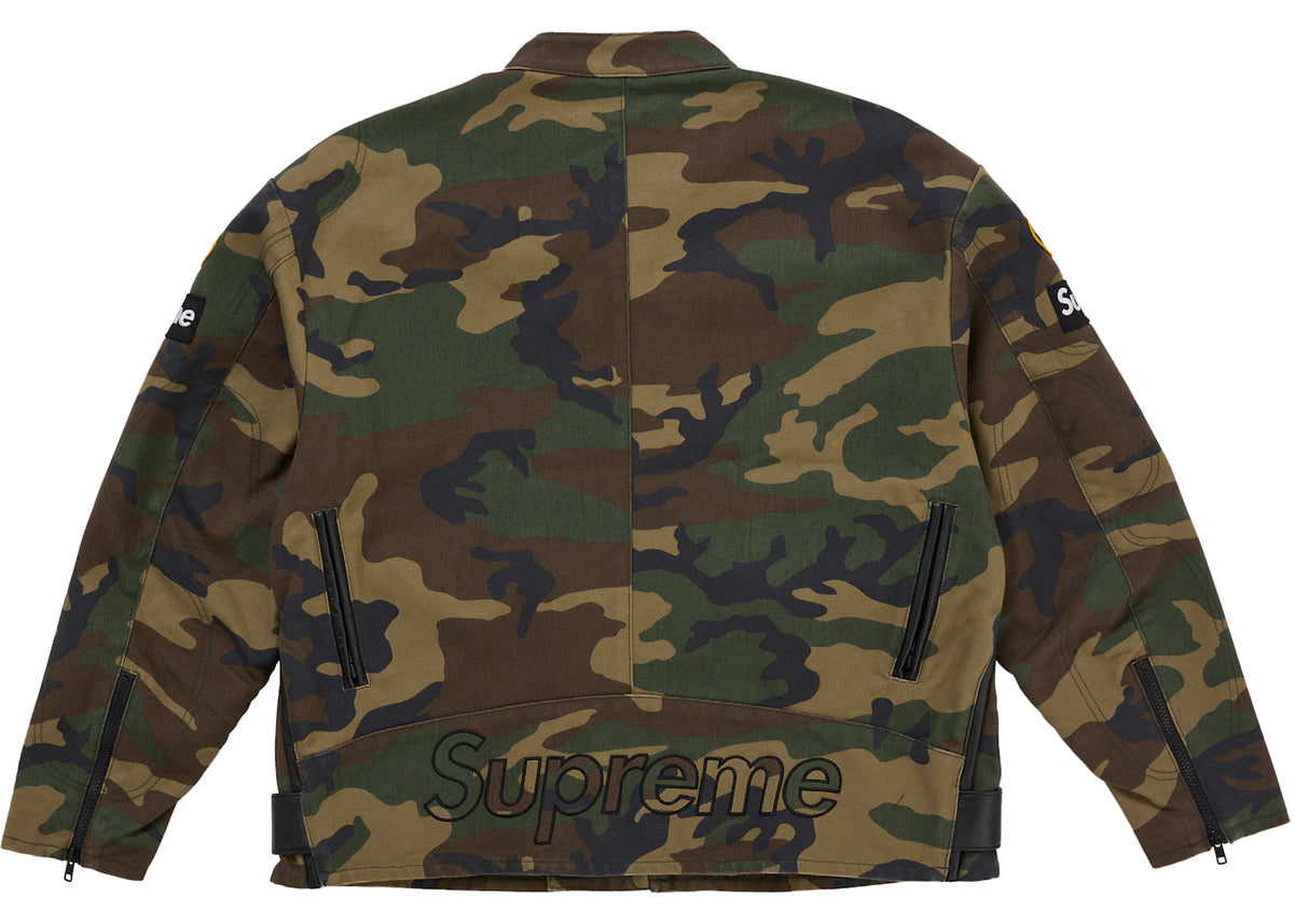 Supreme Vanson Leathers Cordura Jacket (SS26) Woodland Camo - vue secondaire B