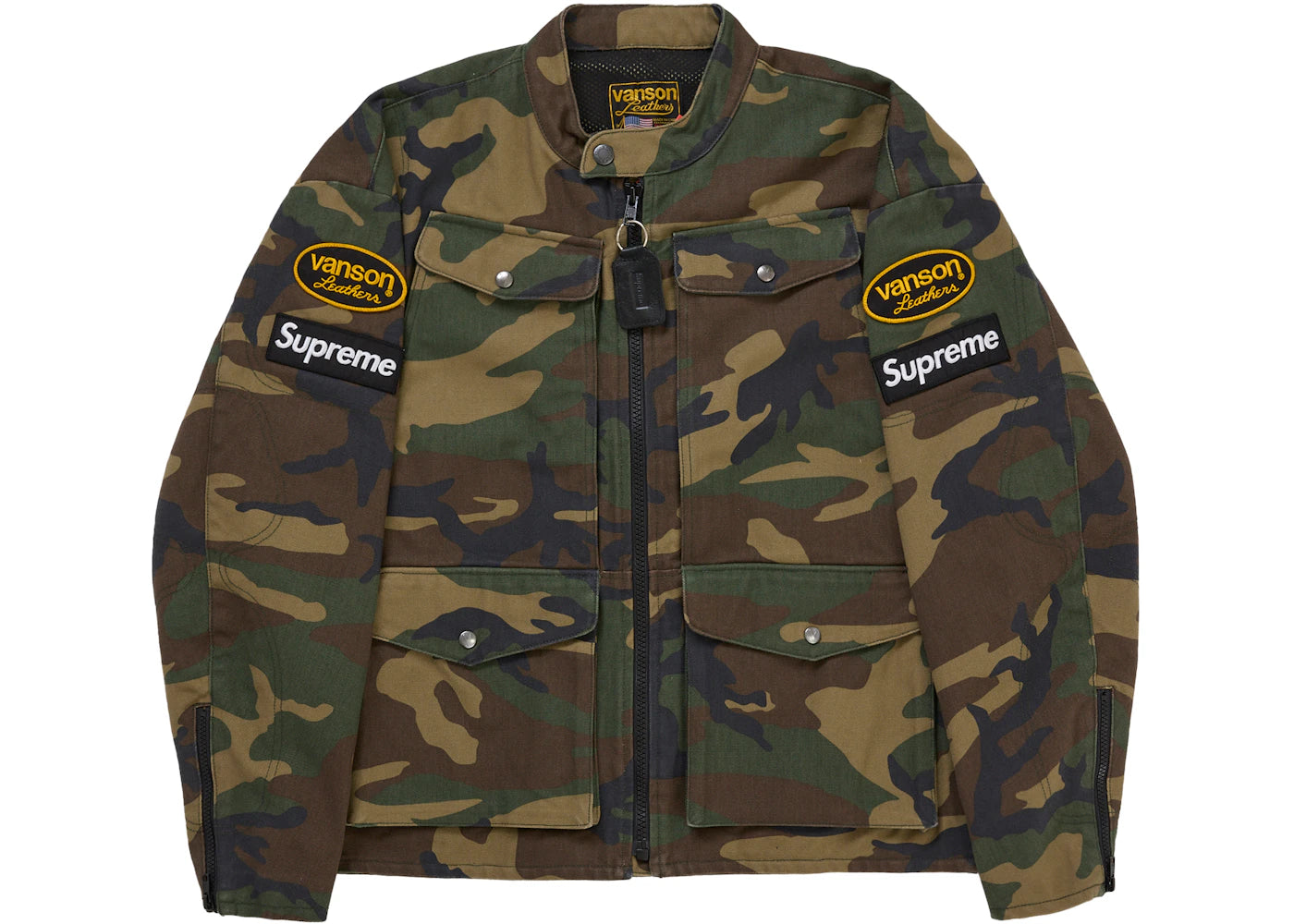 Supreme Vanson Leathers Cordura Jacket (SS26) Woodland Camo - vue secondaire A