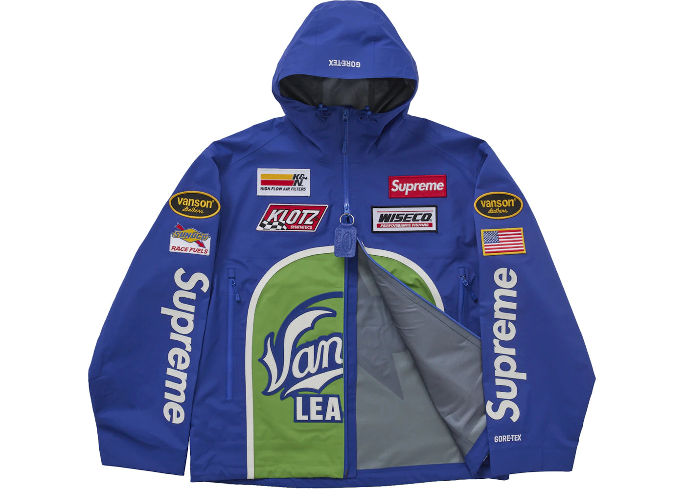 Supreme Vanson Leathers GORE-TEX Shell Jacket Royal - vue secondaire B