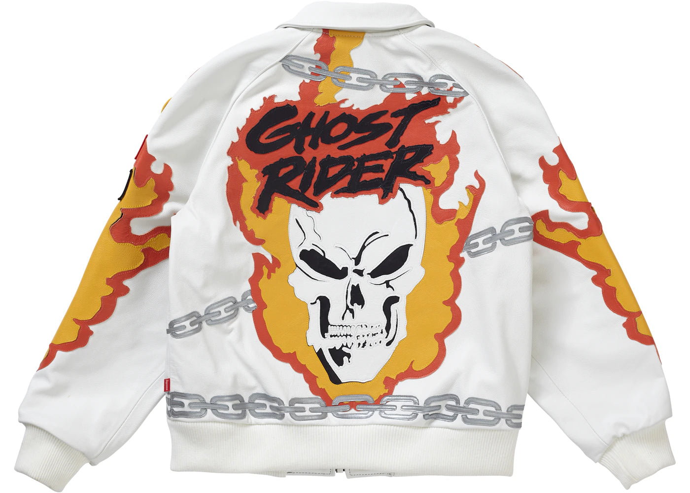 Supreme Vanson Leathers Ghost Rider Jacket White - vue secondaire B