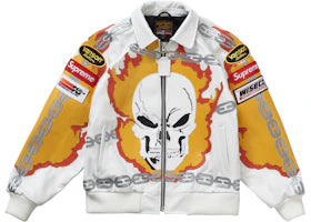 Supreme Vanson Leathers Ghost Rider Jacket White