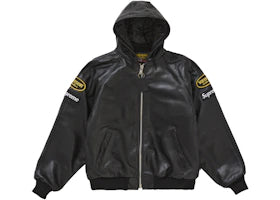 Supreme Vanson Leathers Hooded Work Jacket Black