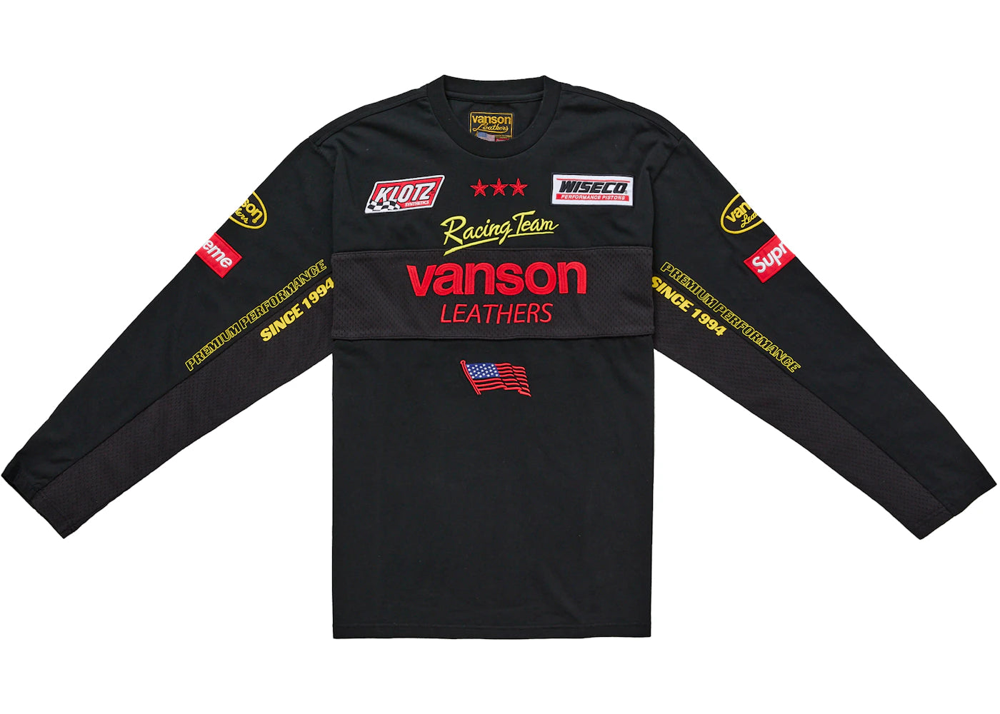 Supreme Vanson Leathers L/S Top Black - vue secondaire A