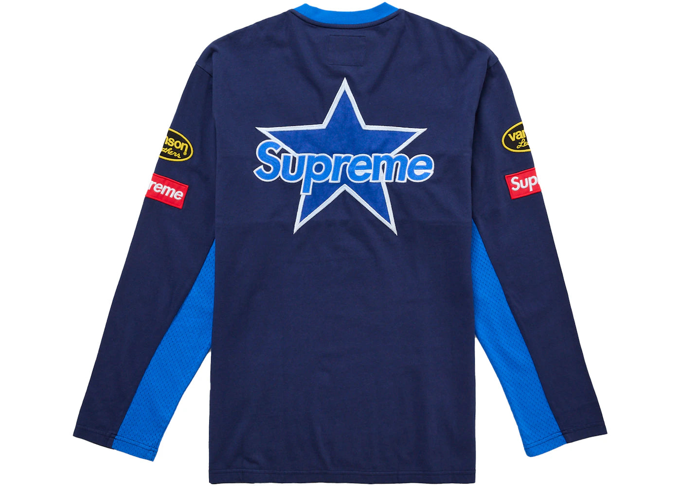 Supreme Vanson Leathers L/S Top Navy - vue secondaire A